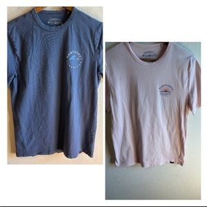 Faherty Blush Crew Neck Tee and Blue Crew Neck Tee Size Small